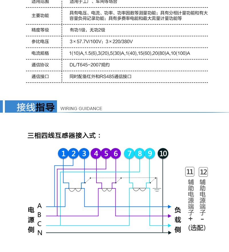 可選功能計量方式可按用戶需要進行各種設置。可選的費率數(shù)、時段數(shù)、時區(qū)數(shù)、節(jié)假日及備用時段功能?？蛇x配第二路獨立的RS485或RS232。可選的全失壓檢測功能。可選配遙控器，方便遙控操作。各種擴展規(guī)約可選?！た蛇x的通斷電控制功能?？蛇x的實時時鐘、歷史數(shù)據(jù)、事件記錄功能。各種擴展規(guī)約可選。