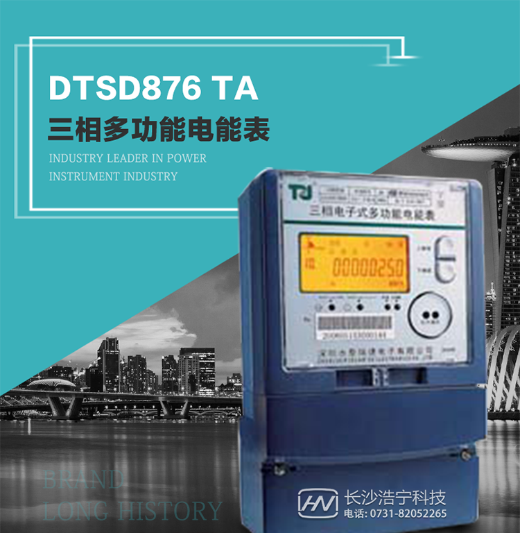 產(chǎn)品型號(hào)：DTSD876 TA型三相多功能電能表
精度等級(jí)：有功0.5S級(jí) 1級(jí)；無功2級(jí)&nbsp;
額定電壓： 3×100V 3×57.7/100V 3×220/380V&nbsp;
額定電流： 1(2)A～30(100)A&nbsp;
頻 率： -40℃～+70℃&nbsp;
工作溫度：≤0.5S&nbsp;
顯示方式： ≥1000mAh&nbsp;
整機(jī)功耗： ≥10年&nbsp;
重量： 約2.4kg&nbsp;
外形尺寸： 293mm×175mm×80mm